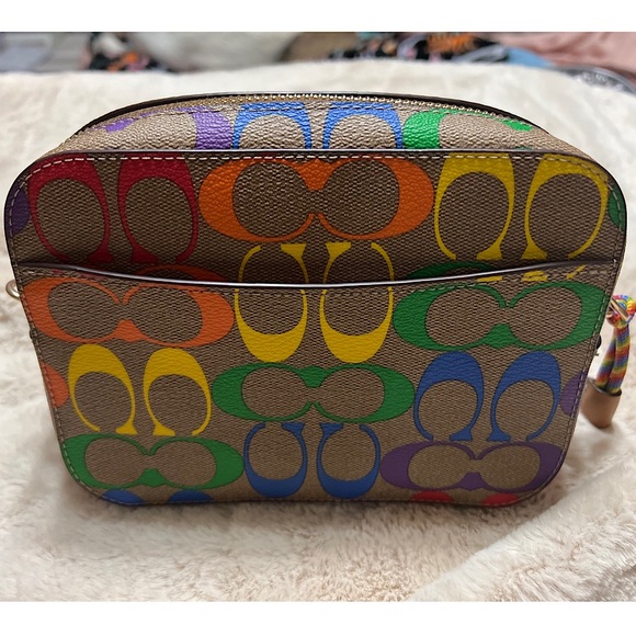Coach Jamie Camera Bag in Rainbow 🌈 Signature Canvas NWOT - Picture 9 of 9